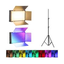 Kit Iluminação Painel LED RGB Bicolor e Tripé Iluminação 1,90m