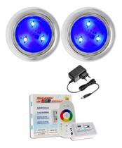 Kit Iluminação Para Piscina 2 Leds 9w Inox + Comando Touch