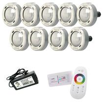 Kit Iluminação Piscina 108m² - 9 Leds 5w + Comando Rgb Touch