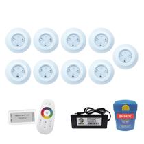 Kit Iluminação Piscina 108m² Completo - 1 Módulo + 9 Leds 9w