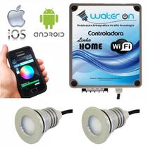 Kit Iluminação Piscina 2 Refletores 23W Led RGB + Controladora WiFi SMART - Water ON