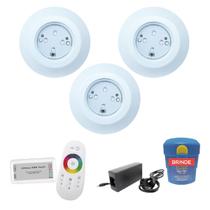 Kit Iluminação Piscina 36m² Completo - 1 Módulo + 3 Leds 9w