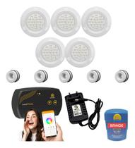 Kit Iluminação Piscina 50mm 50m² 5 Led 5w, Smart Lux, Fonte