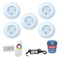 Kit Iluminação Piscina 60m² Completo - 1 Módulo + 5 Leds 9w