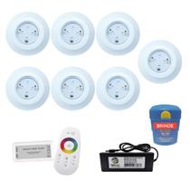 Kit Iluminação Piscina 84m² Completo - 1 Módulo + 7 Leds 9w