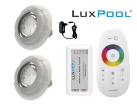 Kit Iluminação Piscina Com Controle + 2 Leds Rgb + Fonte 12V - LuxPool