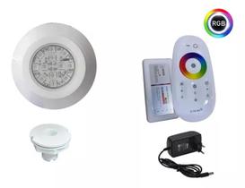 Kit Iluminação Piscina Fibra 1 Leds +nicho +central C/ Fonte