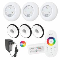 Kit Iluminação Piscina Fibra - 3 Leds 9W + Touch + Fonte