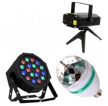 Kit Iluminacao projetor lampada led giratoria, refletor18led - Jpcell