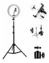 Kit Iluminação Ring Light Led Video Live Luz 26cm + Tripé 2m - Pdo