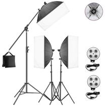 Kit Iluminação SB-03 Softbox 50x70 Girafa Tripés Sem Lâmpada