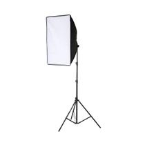 Kit Iluminação Softbox 50x70cm com Lâmpada Bivolt 30W e Tripé Iluminação 1,90m