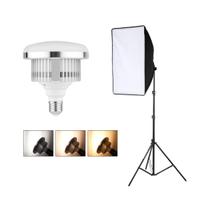 Kit Iluminação Softbox 50x70cm com Lâmpada Bivolt 85W e Tripé Iluminação 1,90m