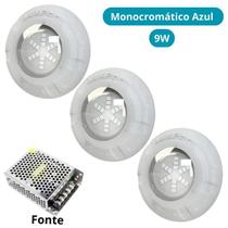 Kit Iluminação ul Piscina 48M 3 Leds Com Fonte Luxpool