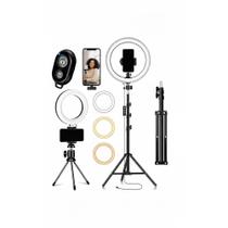 Kit Iluminação Youtuber: Ring Light, Microfone Lapela Blueto