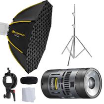 Kit Iluminador Godox Rs60bi Led Bicolor + Softbox Greika Com Grid 45cm + Tripé Inox Kit Iluminador Godox Rs60bi Led Bicolor + Softbox Greika Com Grid 45cm + Tripé Inox