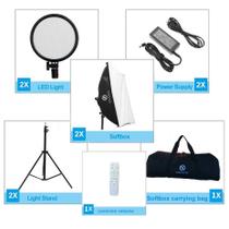 Kit Iluminador Led 126 Circular Softbox 50x70cm Estúdio 60w - Soleste