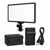Kit Iluminador LED-416 Slim 30W Bicolor + Bateria F550 e Carregador Kit Iluminador LED-416 Slim 30W Bicolor + Bateria F550 e Carregador