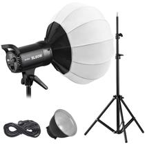 Kit Iluminador Led De Estúdio Godox Sl60w + Softbox Lanterna Greika 65cm + Tripé 2,4 Metros