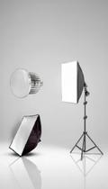 Kit Iluminador LED Estúdio Softbox 50x70cm Tripé