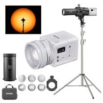 Kit Iluminador Led Godox Ml-80bi Bicolor Com Bateria + Lente De Projeção E Gobos Set