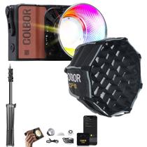 Kit Iluminador Led Rgb Colbor Wonder W100r 105w + Softbox Cp30 Com Grid + Tripé 2,4m