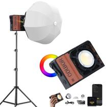 Kit Iluminador Led Rgb Colbor Wonder W60r 105w + Softbox Lanterna Cs25 + Tripé 2,4m Kit Iluminador Led Rgb Colbor Wonder W60r 105w + Softbox Lanterna Cs25 + Tripé 2,4m