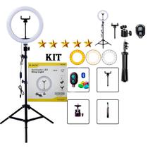 Kit Iluminador Ring Ligth Anel Luz 26Cm Fotos Make Tripé 2.1