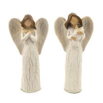 Kit Imagem Anjos da Guarda Abraço Resina 10 cm - Amém Decoração Religiosa