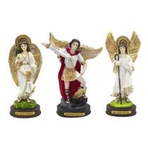 Kit Imagem Arcanjos Gabriel Miguel Rafael Resina 15 cm