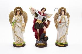 Kit Imagem Arcanjos Gabriel Miguel Rafael Resina 20 Cm