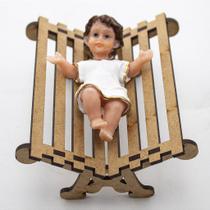 Kit Imagem Menino Jesus Branco Resina 8 cm e Manjedoura 10 cm Kit Imagem Menino Jesus Branco Resina 8 cm e Manjedoura 10 cm