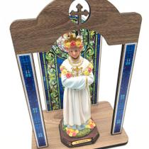Kit Imagem Nossa Senhora De La Salette com Oratório De Madeira