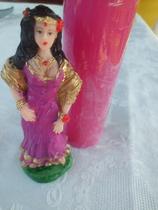 Kit Imagem Resina Cigana Amor E Baralho Rosa Caveira Clã Vela