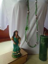 Kit imagem resina e guia cigana esmeralda luxo poder umbanda - Mandalas e Rituais