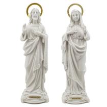 Kit Imagem Sagrado Coração de Jesus e Maria Importado Resina 35 cm Kit Imagem Sagrado Coração de Jesus e Maria Importado Resina 35 cm