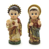 Kit Imagem Sagrado Coração Jesus E Maria Infantil Importado - Amém Decoração Religiosa