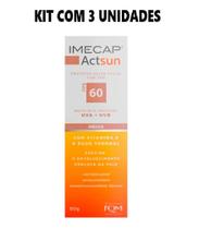 Kit Imecap Actsun Protetor Solar Facial FPS60 Pele Média Com 3 Unidades De 50g Cada