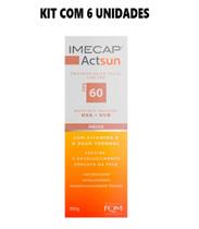 Kit Imecap Actsun Protetor Solar Facial FPS60 Pele Média Com 6 Unidades De 50g Cada