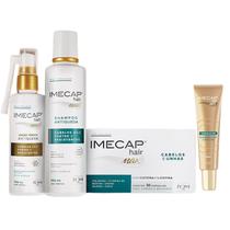 Kit Imecap Tratamento Antiqueda Shampoo Tonico Caps e Ampola
