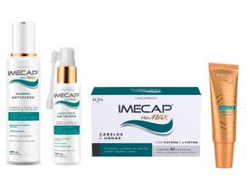 Kit Imecap Tratamento Antiqueda Shampoo Tonico Caps e Ampola Kit Imecap Tratamento Antiqueda Shampoo Tonico Caps e Ampola