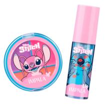 Kit Impala 1 Brilho Labial Stich 2,3g+Paleta De Maquiagem Aangel 3g