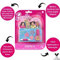 Kit Impala Barbie:1 Esmalte E Paleta De Maquiagem Infantil Cor Rosa-chiclete Kit Impala Barbie:1 Esmalte E Paleta De Maquiagem Infantil Cor Rosa-chiclete
