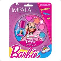 Kit Impala Barbie:1 Esmalte e Paleta de Maquiagem Infantil Girl Power