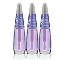 Kit Impala - Esmalte Impala Cuidados Especiais - Verniz Extra Brilho Cobertura Espelhada c/3