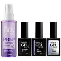 Kit Impala Gel Plus - Prep + Primer 2 em 1 + Gel Base + Top Coat