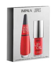 Kit Impala Ju Paes Virando O Jogo: 1 Esmalte Cremoso e 1 Lip Oil Hidratante Kit Impala Ju Paes Virando O Jogo: 1 Esmalte Cremoso e 1 Lip Oil Hidratante