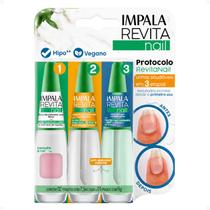Kit Impala Revita Nail: Base Revitalizante Rosa Sweet, Solução Concentrada e Óleo Em Gel Kit Impala Revita Nail: Base Revitalizante Rosa Sweet, Solução Concentrada e Óleo Em Gel