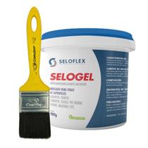 Kit Impermeabilizante Incolor Resina Protetora Laje Telhado Piso Cimento Concreto Parede Selogel 900g Seloflex + Pincel Trincha 2"