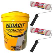 Kit Impermeabilizante Vedapren Parede branco 18Kg + 2 Rolo Castor 23cm R334 Kit Impermeabilizante Vedapren Parede branco 18Kg + 2 Rolo Castor 23cm R334